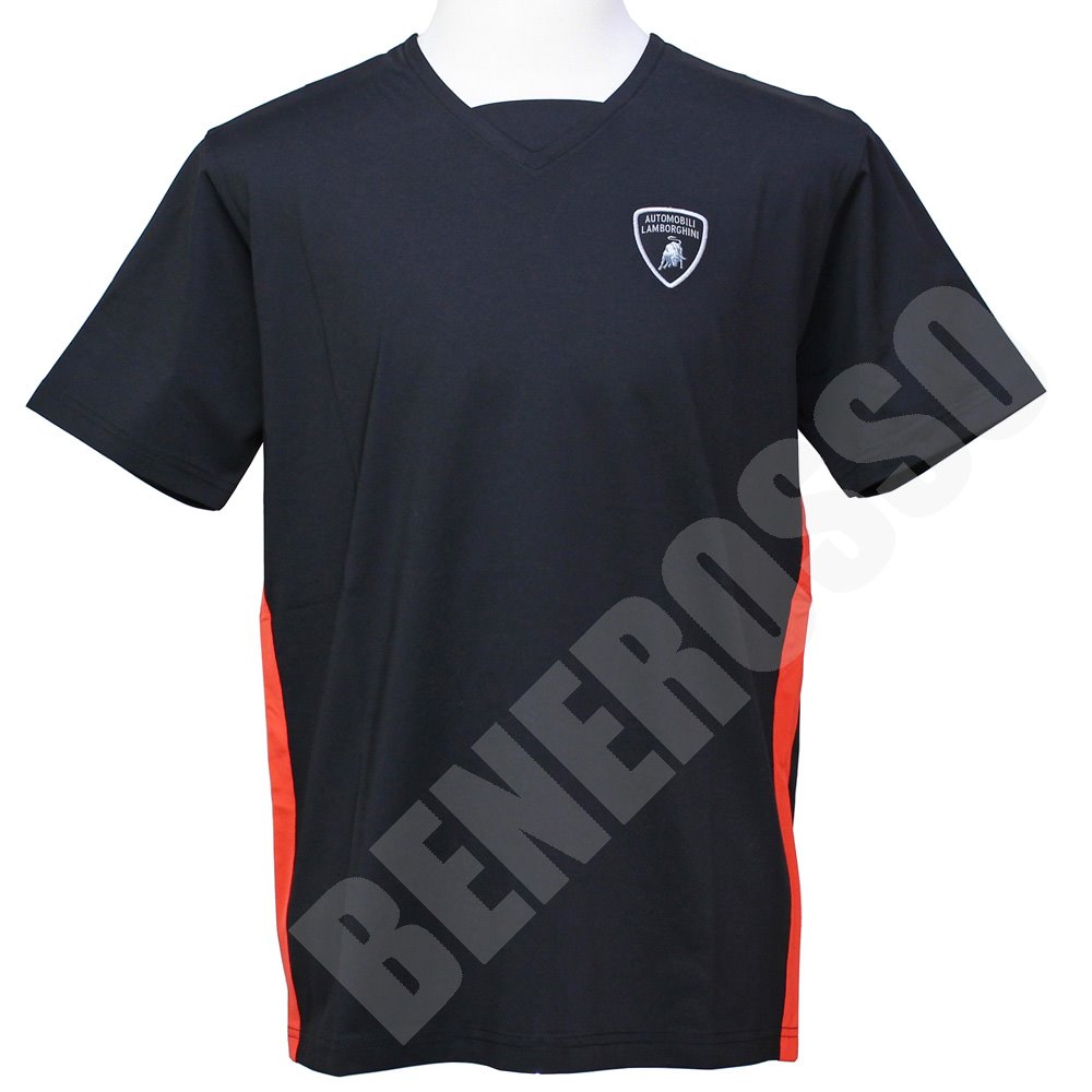 ランボルギーニ メンズ トレーニング Vネック Tシャツ ブラック 9011568NNB000