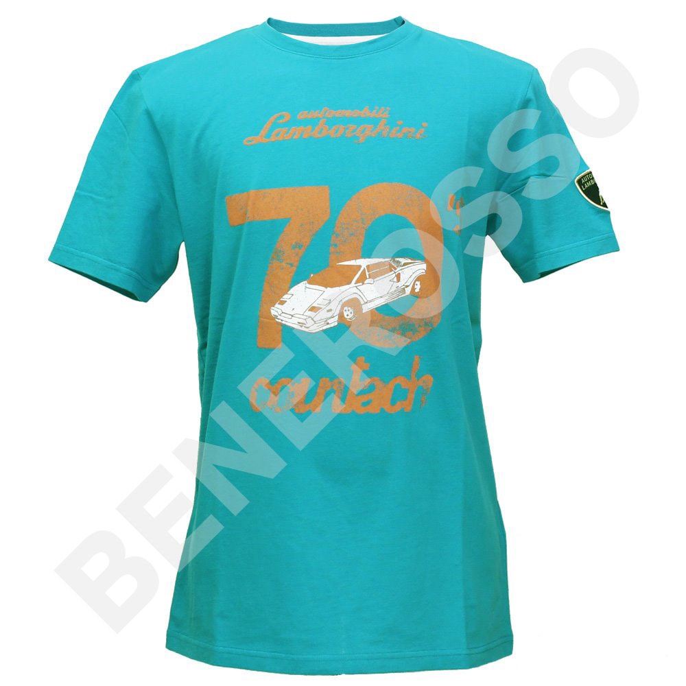 ランボルギーニ メンズ 70's カウンタック Tシャツ ピーコックブルー 9011604CCU153 