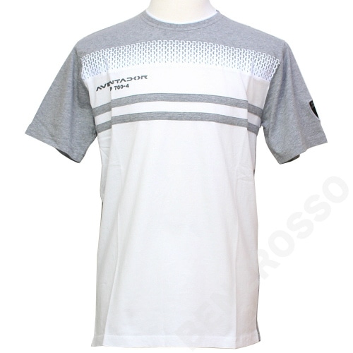 ランボルギーニ メンズ アヴェンタドール マークプリント Tシャツ ホワイト/ライトグレイ 9012022CCW017 