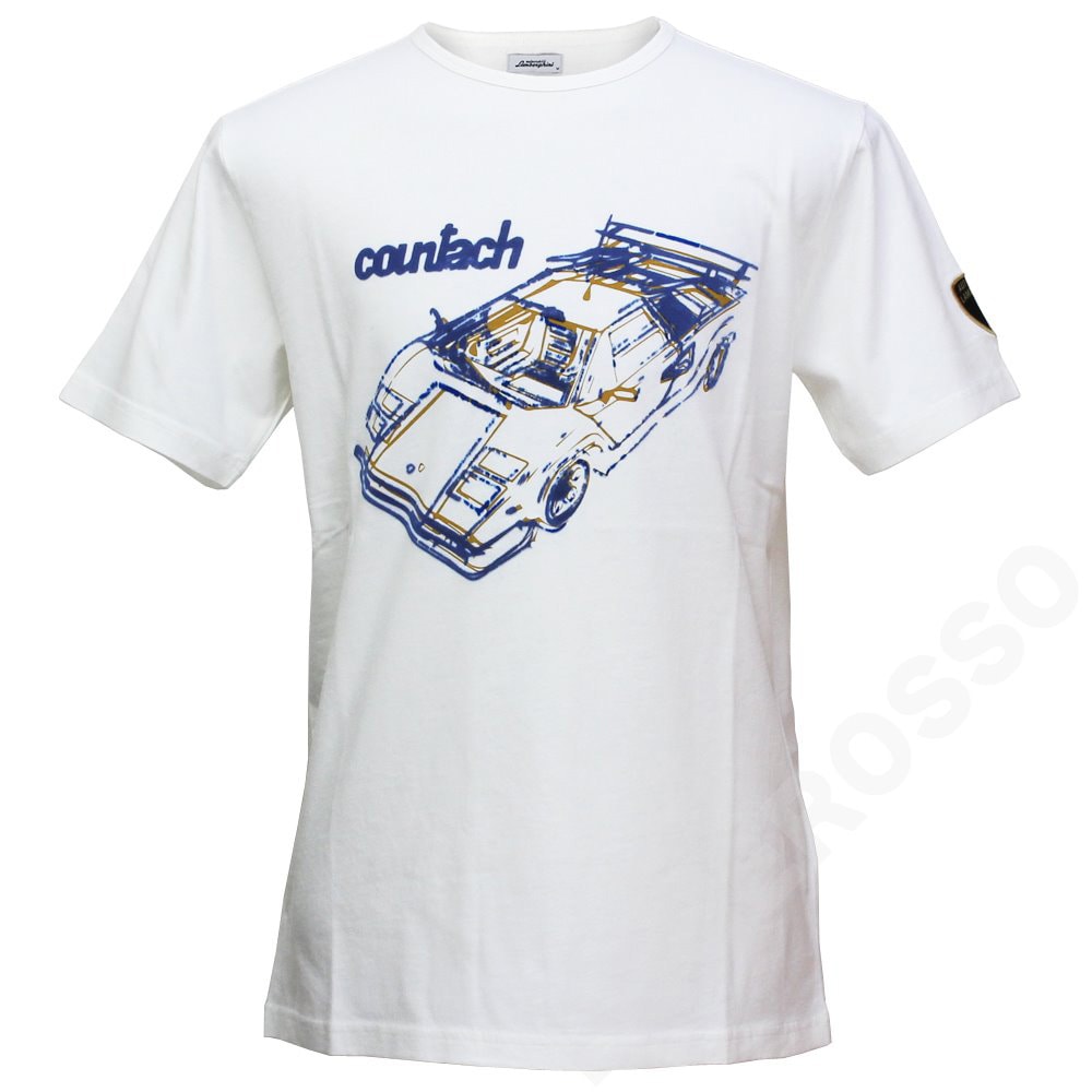 ランボルギーニ メンズ カウンタック スケッチ Tシャツ ホワイト 9012038CCW074 