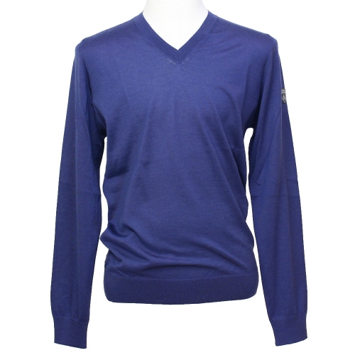 ランボルギーニ メンズ ファインニット Vネック セーター コバルト 9011064HHU041