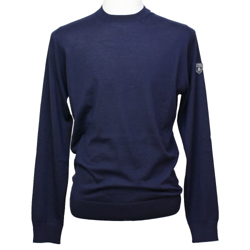 ランボルギーニ メンズ ファインニット クルーネック セーター ダークネイビー 9011065HHU001