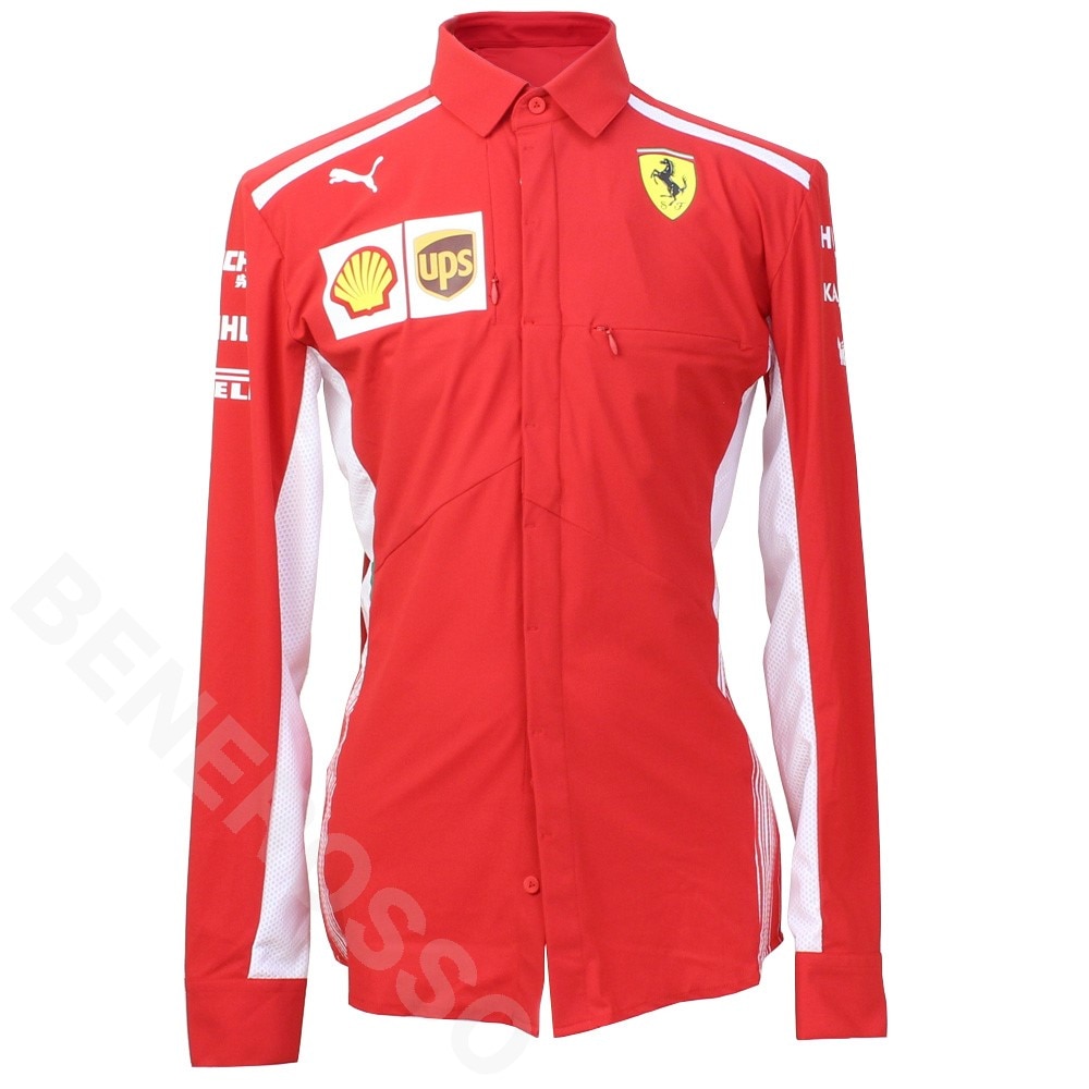 フェラーリ 2018 クルー支給用 長袖 チーム シャツ レッド【返品・交換対象外】