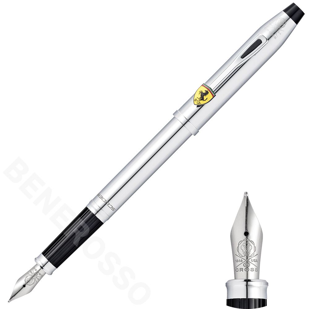 フェラーリ CROSS センチュリーII 万年筆 M字 ポリッシュトクローム FR0086-121MS 