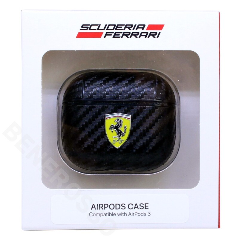 フェラーリ AirPods 3 ケース カーボン調 ブラック FESA3CABK