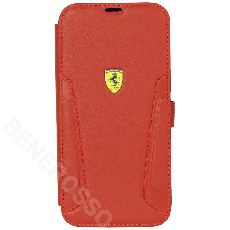 フェラーリ iPhone14ProMax レザー 手帳型カバー レッド FEBKP14XRBUR