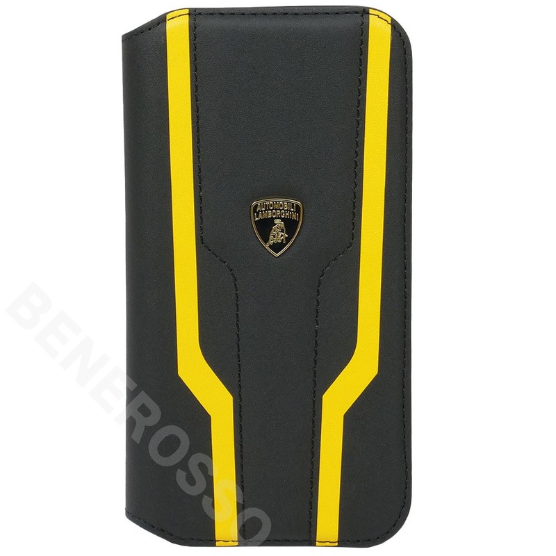 ランボルギーニ iPhone14 レザー ブックタイプケース ウラカン D17 イエロー LB-TPUFCIP14-HU/D17-YW