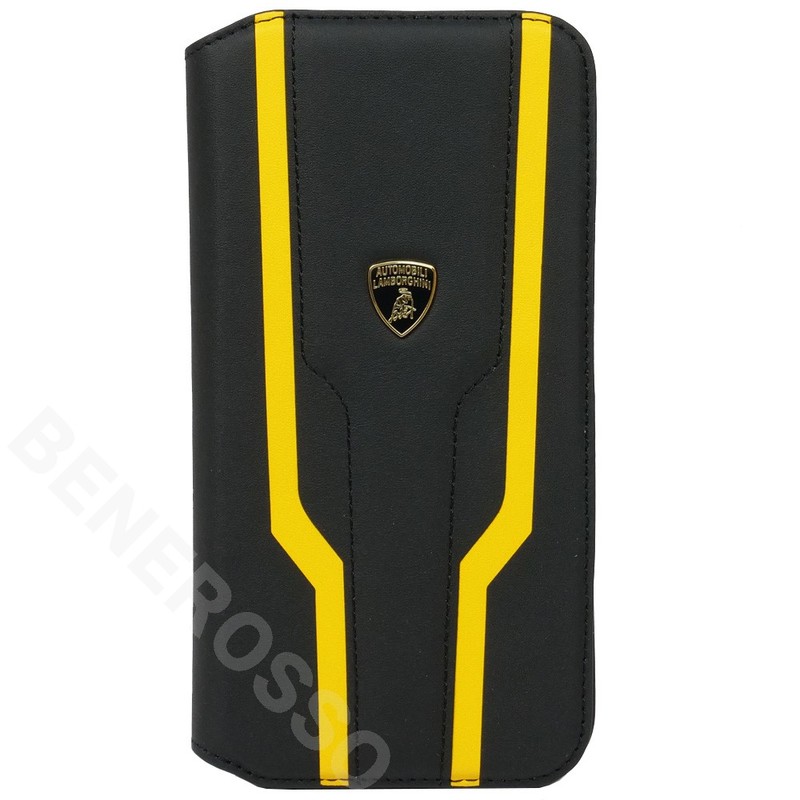 ランボルギーニ iPhone14ProMax レザー ブックタイプケース ウラカン D17 イエロー LB-TPUFCIP14PM-HU/D17-YW