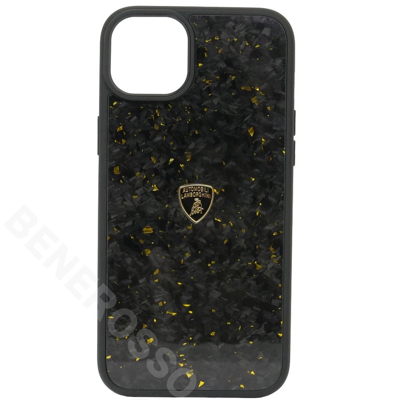 ランボルギーニ iPhone14plus リアルカーボン バックカバー ウラカン D14 フラック/ゴールド LB-TPUPCIP14M-HU/D14S-GD