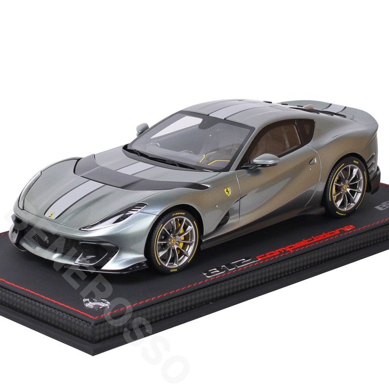 BBR MODELS 1/18スケール フェラーリ 812 コンペティツォーネ 2021 グリージョ コバーン/レーシングシルバー ニュルブルクリンク ストライプ （ケース付） P18207A1V