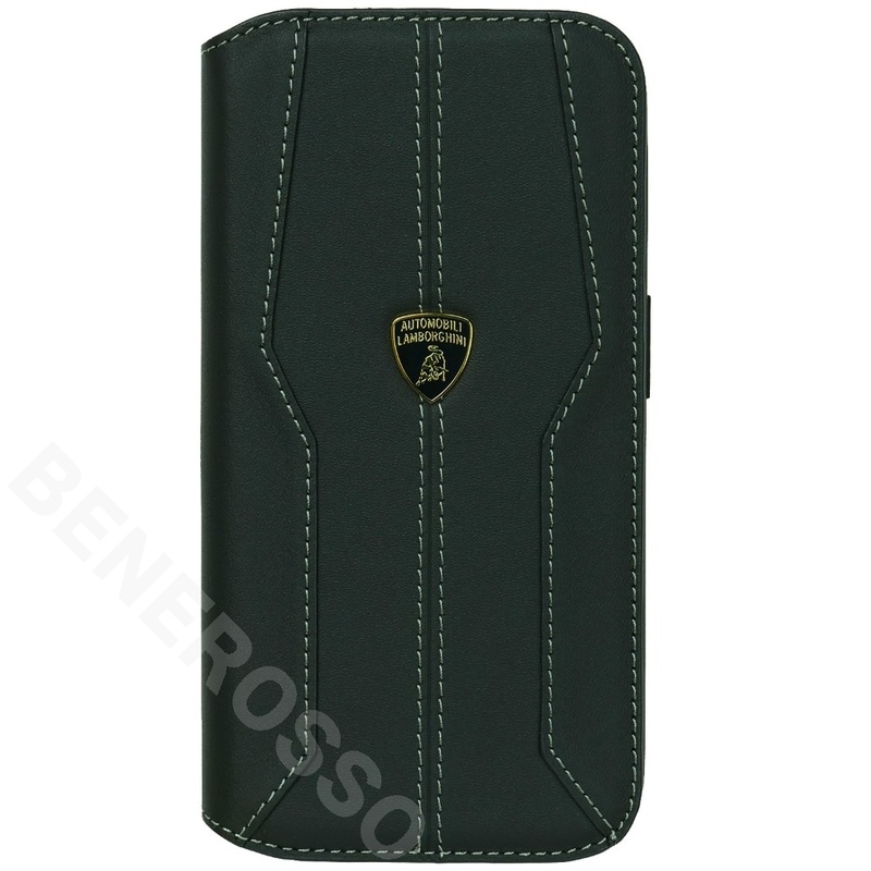 ランボルギーニ iPhone 15Pro レザー ブックタイプケース ウラカン D1 ブラック LB-TPUFCIP15P-HU/D1-BK