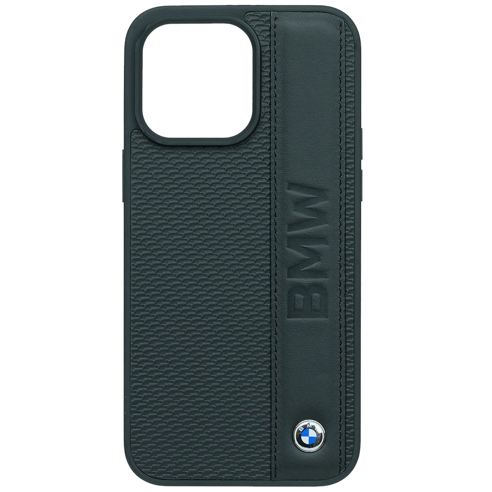 BMW iPhone 15ProMax レザー バックカバー BIG LOGO STRIPE ブラック BBMHCP15X22RDPK