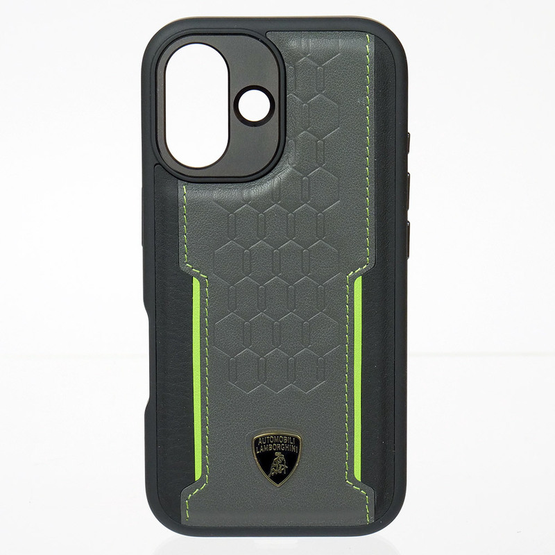 ランボルギーニ iPhone 16 マグセーフ レザー バックカバー レヴエルト D1 グリーン LB-TPUPCMIP16-RE/D1-GN