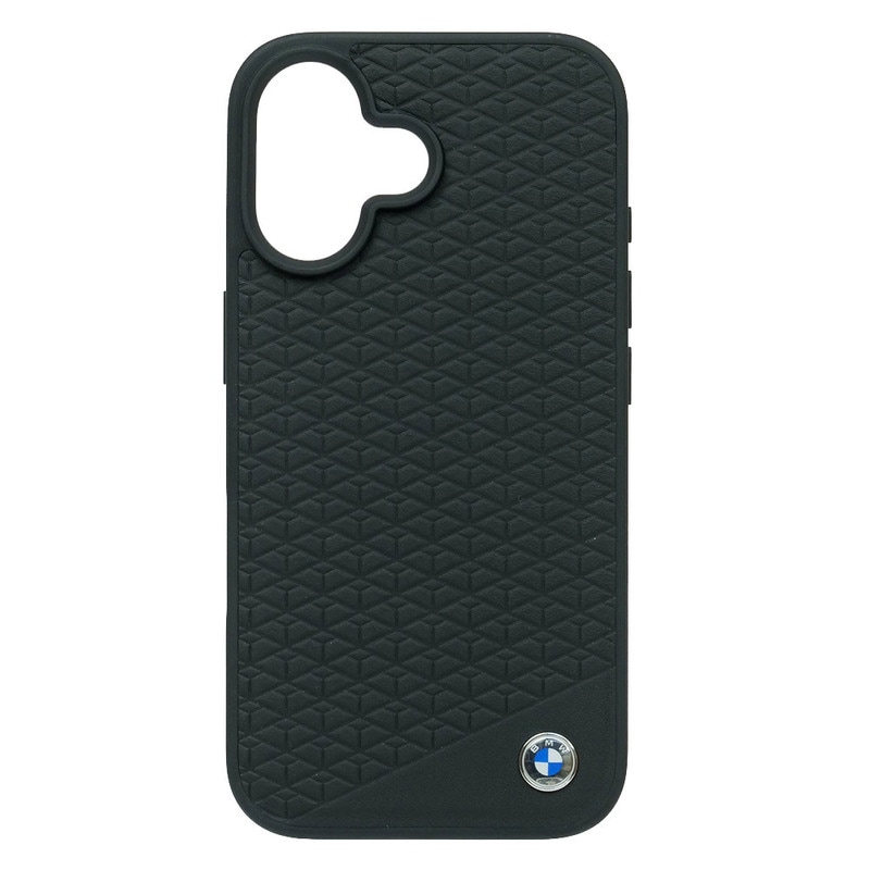 BMW iPhone 16 マグセーフ レザー ハードケース ダイヤモンドパターン ブラック BMHMP16S23RDDK