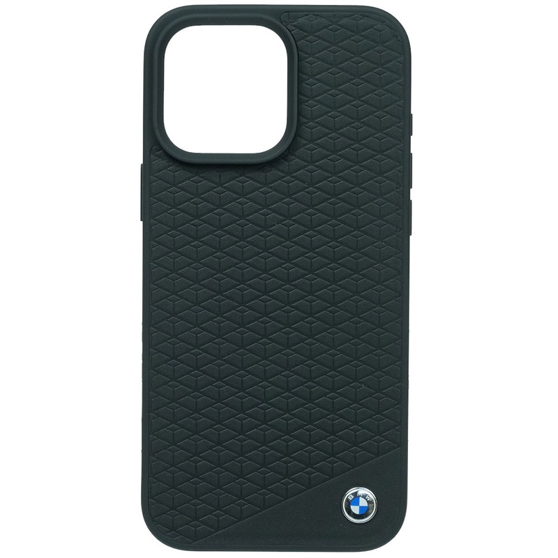 BMW iPhone 16ProMax マグセーフ  レザー ハードケース ダイヤモンドパターン ブラック BMHMP16X23RDDK