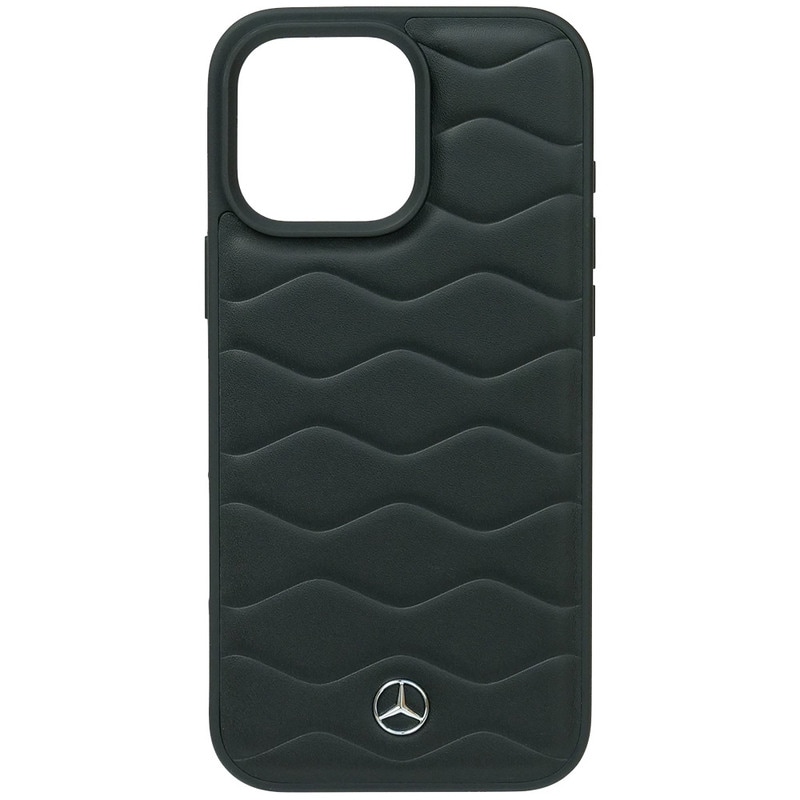 メルセデスベンツ iPhone 16ProMax レザーバックカバー WITH WAVES ブラック MEHCP16X23RWRSK