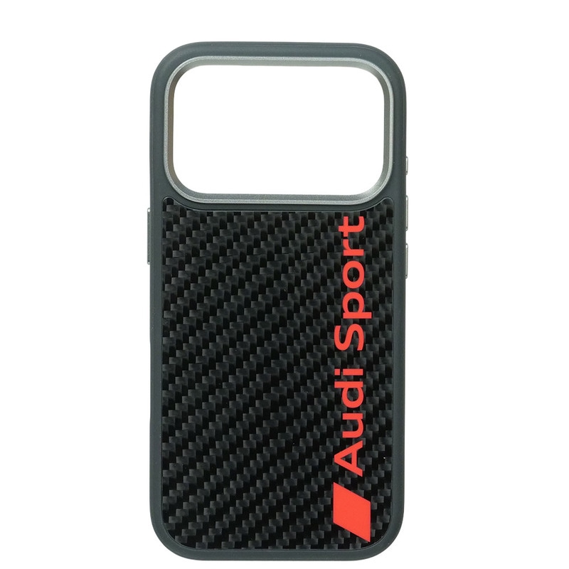 アウディ iPhone 17Pro リアルカーボン バックカバー ブラック マグセーフ対応 AUS-TPUPCMIP17P-R8/D2-BK