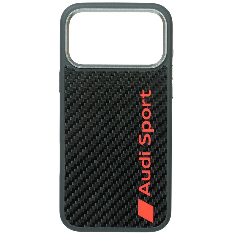 アウディ iPhone 17ProMax リアルカーボン バックカバー ブラック マグセーフ対応 AUS-TPUPCMIP17PM-R8/D2-BK