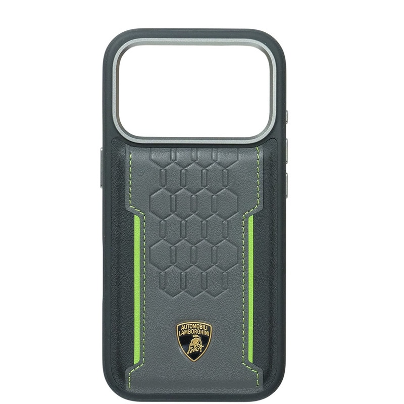 ランボルギーニ iPhone 17Pro レザー バックカバー レヴエルト D1 グリーン マグセーフ対応 LB-TPUPCMIP17P-RE/D1-GN