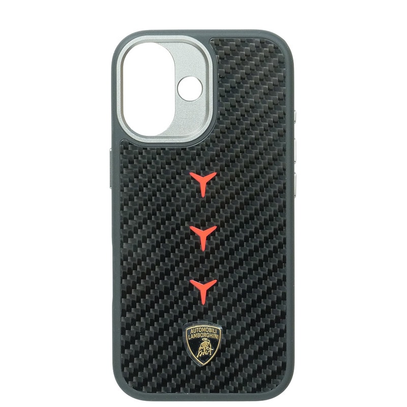 ランボルギーニ iPhone 17 リアルカーボン バックカバー レヴエルト D4 オレンジ マグセーフ対応 LB-TPUPCMIP17-RE/D4-OE