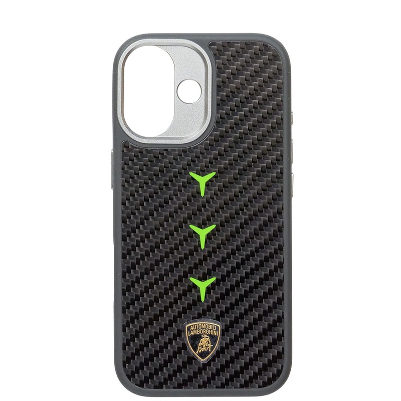 ランボルギーニ iPhone 17 リアルカーボン バックカバー レヴエルト D4 グリーン マグセーフ対応 LB-TPUPCMIP17-RE/D4-GN