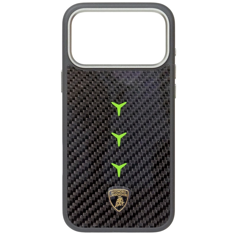 ランボルギーニ iPhone 17ProMax リアルカーボン バックカバー レヴエルト D4 グリーン マグセーフ対応 LB-TPUPCMIP17PM-RE/D4-GN