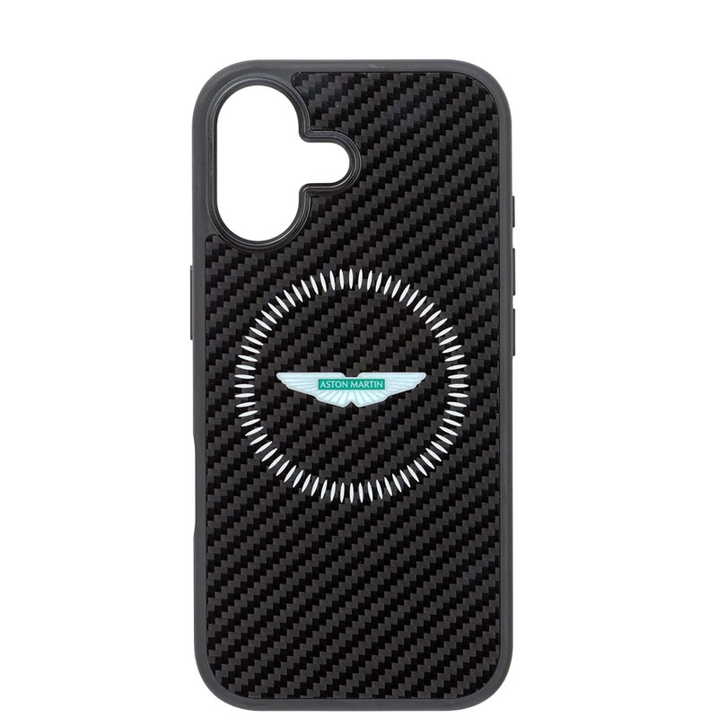アストンマーチン iPhone17 リアルカーボン バックカバー ブラック マグセーフ対応 LB-TPUPCMIP17P-HU/D14-GD