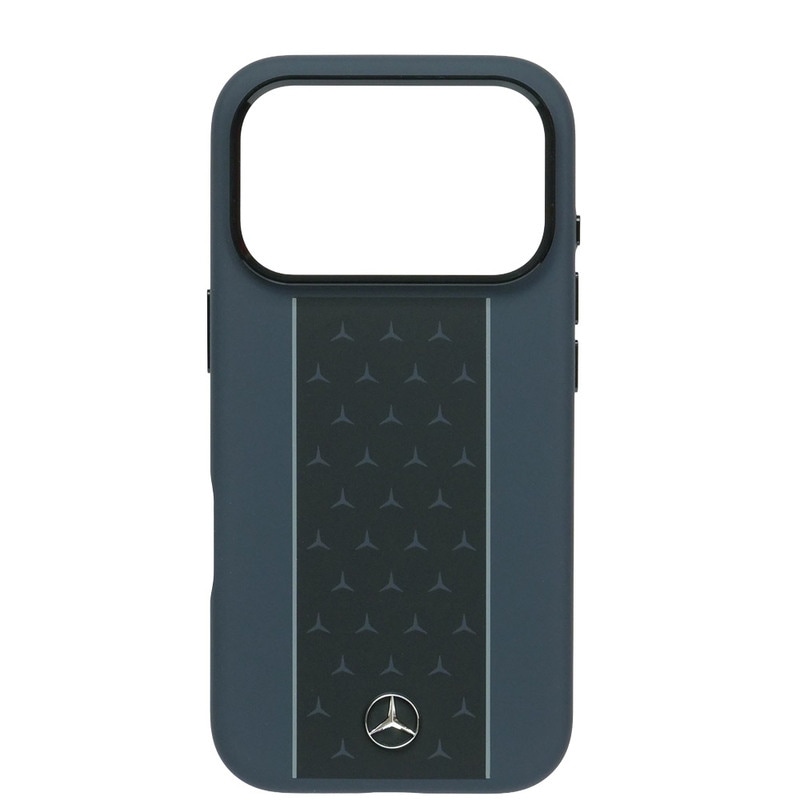 メルセデスベンツ iPhone 17Pro レザー バックカバー 星形模様 ホワイトライン ブラック マグセーフ対応 MEHMP17L25LSMSSK