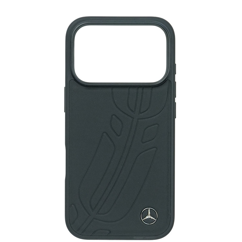 メルセデスベンツ iPhone 17Pro レザー バックカバー ラージ ローレル模様 ブラック マグセーフ対応 MEHMP17L25ROOLK
