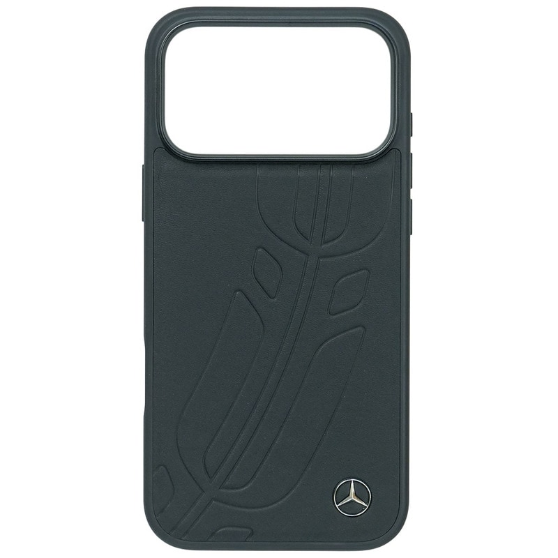 メルセデスベンツ iPhone 17ProMax レザー バックカバー ラージ ローレル模様 ブラック マグセーフ対応 MEHMP17X25ROOLK
