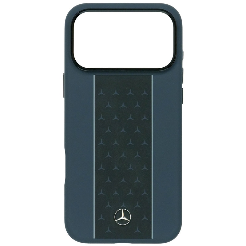 メルセデスベンツ iPhone 17ProMax レザー バックカバー 星形模様 ホワイトライン ブラック マグセーフ対応 MEHMP17X25LSMSSK