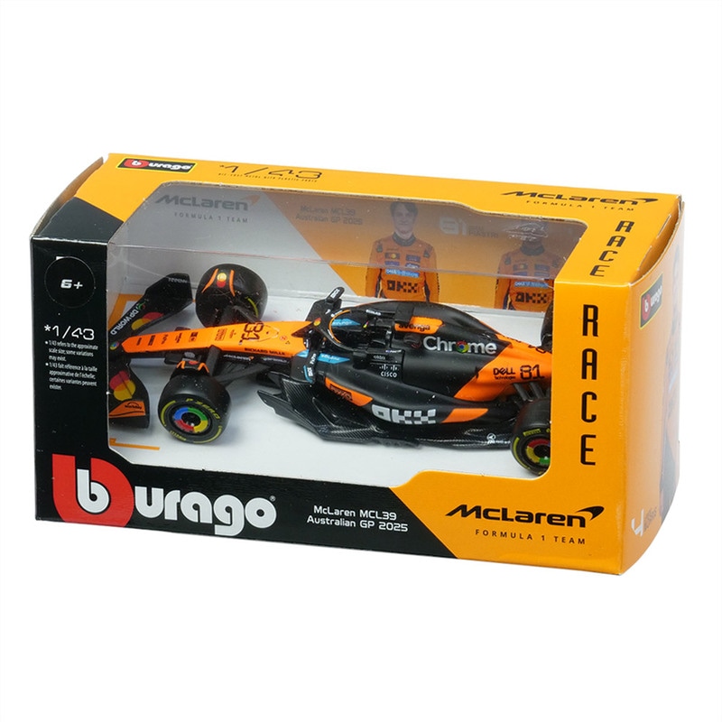 Bburago 1/43スケール マクラーレン F1チーム MCL39 O.ピアストリ オーストラリアGP 2025 ウィンドウボックス オレンジ BUR38248P