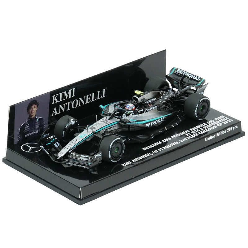 MINICHAMPS 1/43スケール メルセデスAMG ペトロナス F1チーム W16 E パフォーマンス K.アントネッリ カナダGP 2025 3位入賞 シルバー 417251012