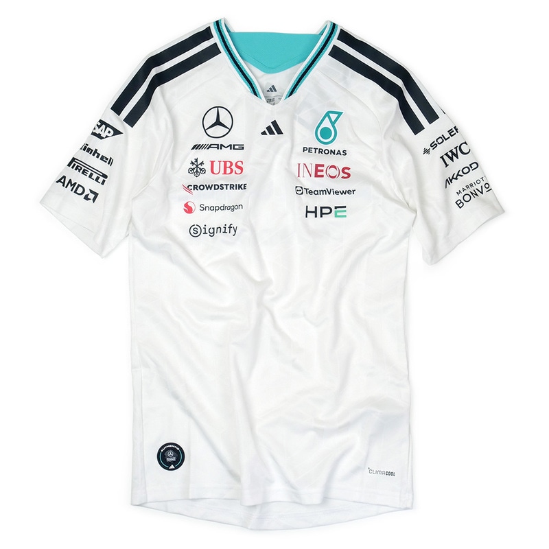 メルセデス AMG ペトロナス F1 チーム ドライバー オーセンティック Tシャツ 2026 ホワイト AJ-KE5324