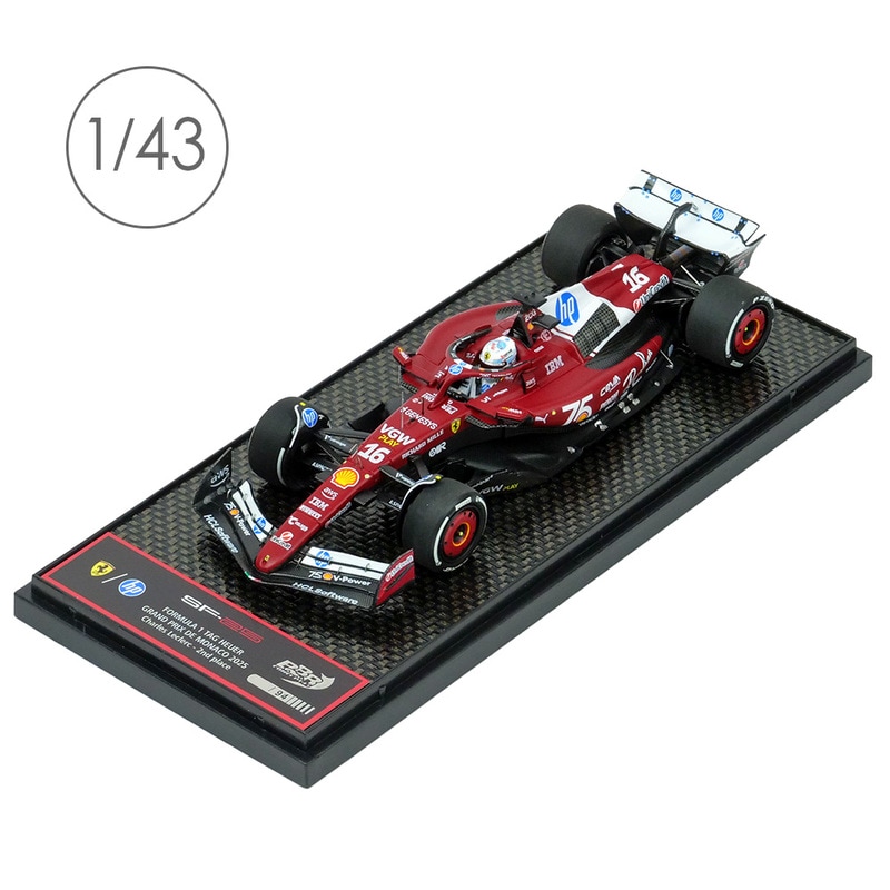 MINICHAMPS x BBR MODELS 1/43スケール フェラーリ SF-25 C.ルクレール モナコGP 2025 2位入賞 レッド PBBR254516