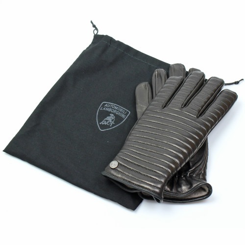 ランボルギーニ ストライプ ステッチ レザー グローブ ブラック 9011106LLB000