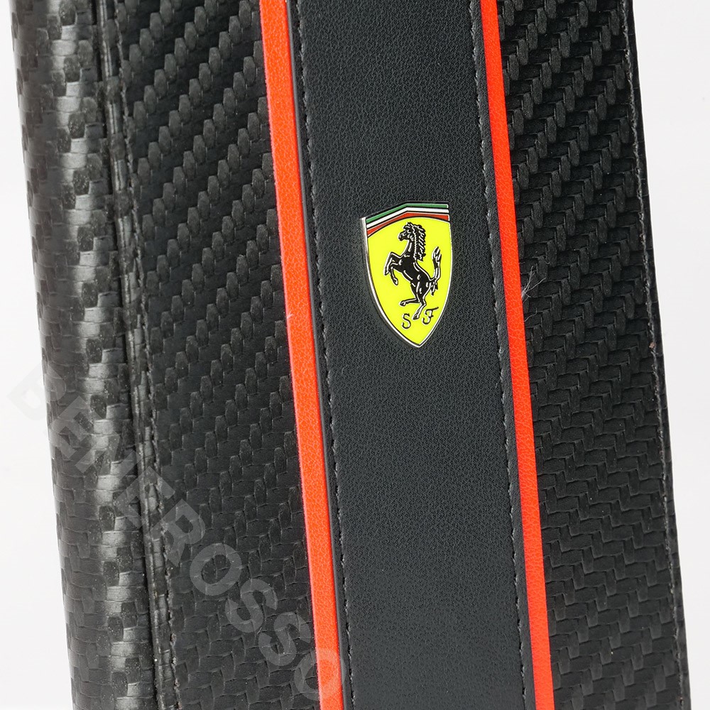 ブラック 口紅ケース フェラーリ iPhone14plus カーボン調PUレザー 手帳型ケース