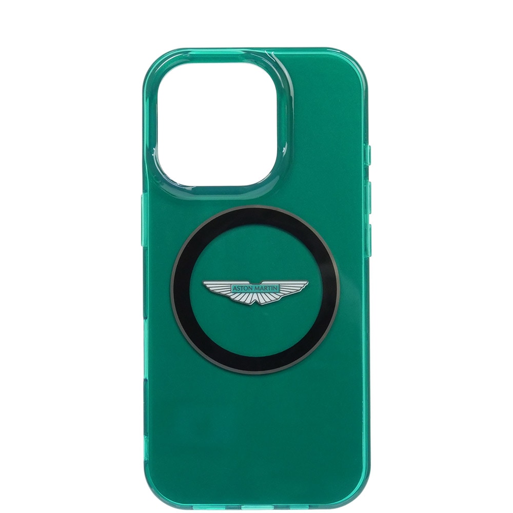 アストンマーチン iPhone16Pro マグセーフ IML バックカバー ロゴ/サークル グリーン ASHMP16SUBKN