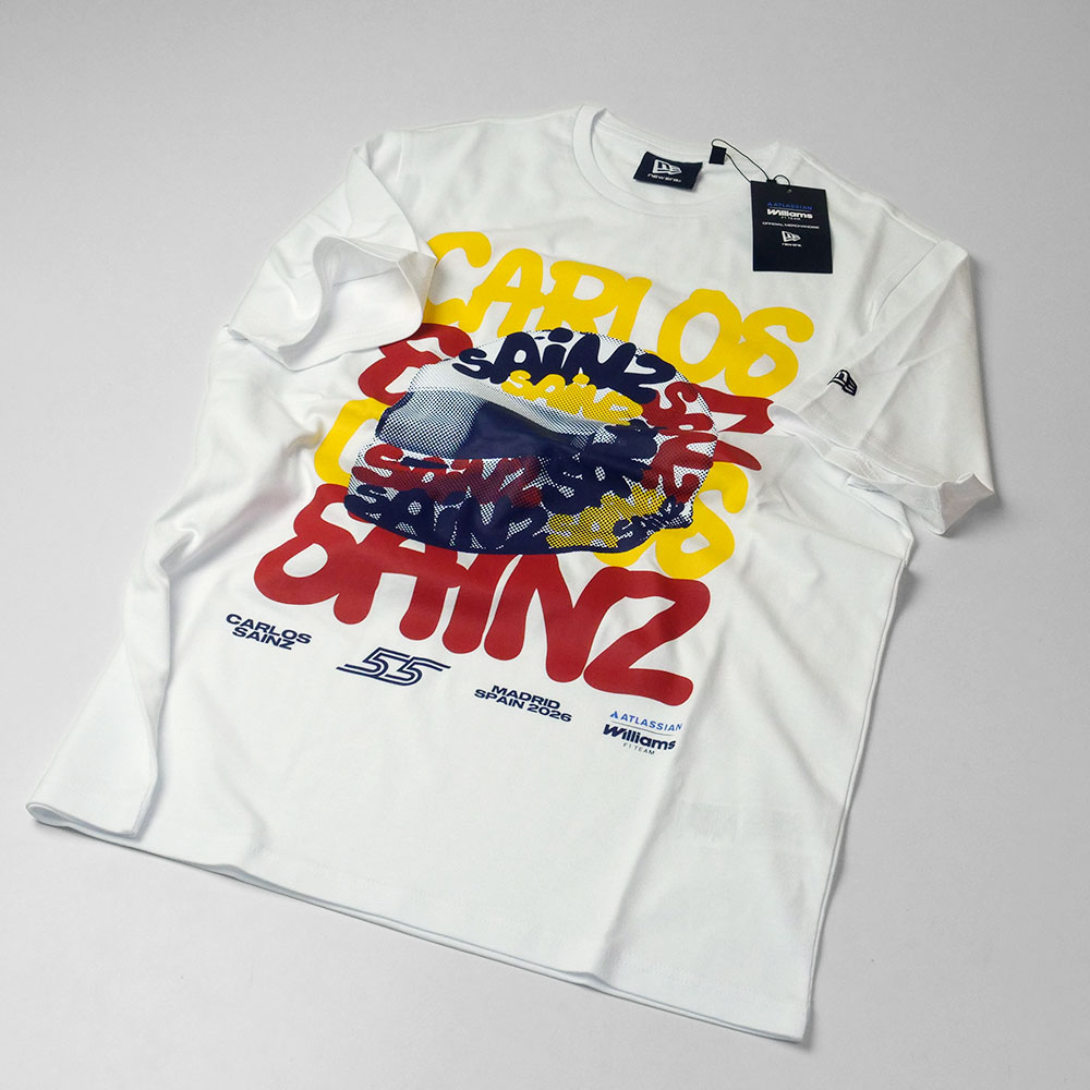 アトラシアン ウィリアムズ F1チーム NewEra C.サインツ マドリードGP Tシャツ 2026 ホワイト 60984843