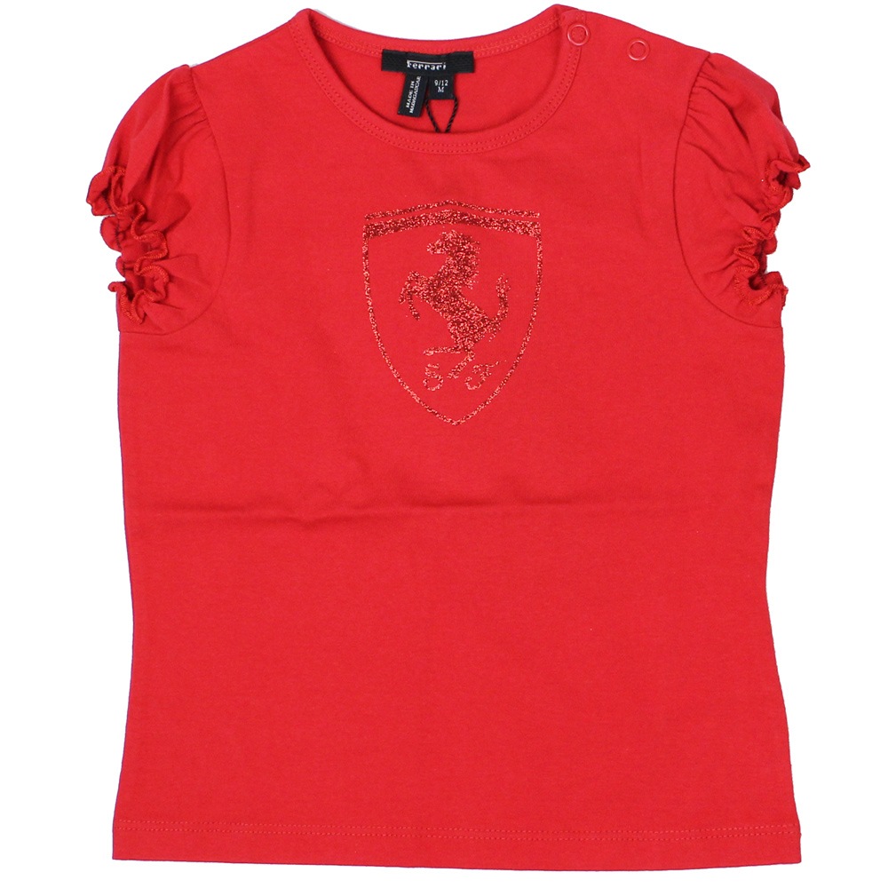 フェラーリ インファント ビッグスクデット グリッター Tシャツ レッド