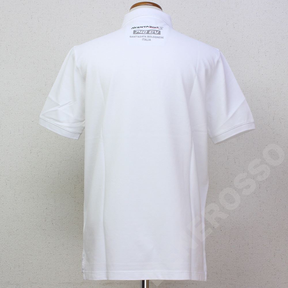 ランボルギーニ メンズ アヴェンタドールS ソリッド ピケ ポロ ホワイト（Bianco Isi）9012181CCW086 