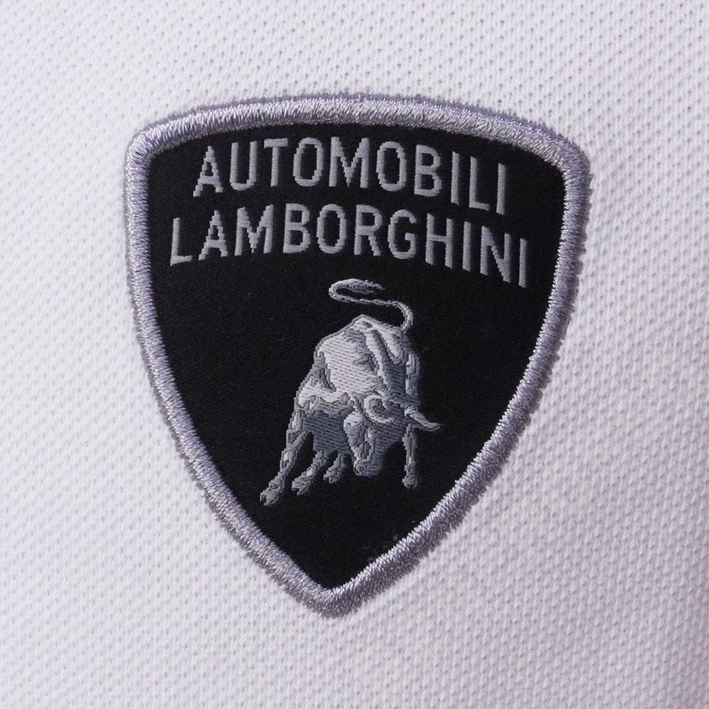 ランボルギーニ メンズ アヴェンタドールS ソリッド ピケ ポロ ホワイト（Bianco Isi）9012181CCW086 