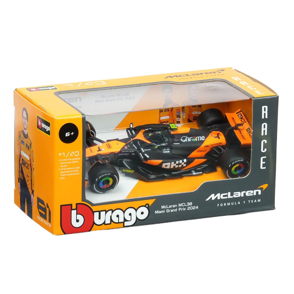 Bburago 1/43スケール マクラーレン F1 チーム MCL38 マイアミGP 2024