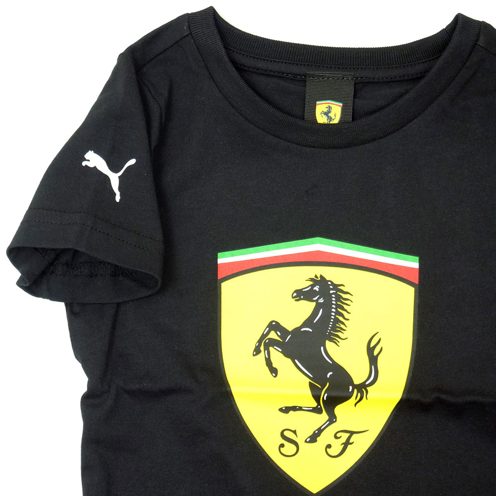 PUMA フェラーリ FW キッズ ラージ シールドTee ブラック 701223468-02