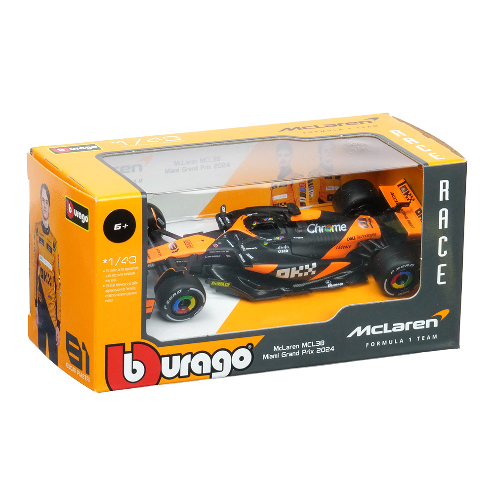 Bburago 1/43スケール マクラーレン F1 チーム MCL38 マイアミGP 2024