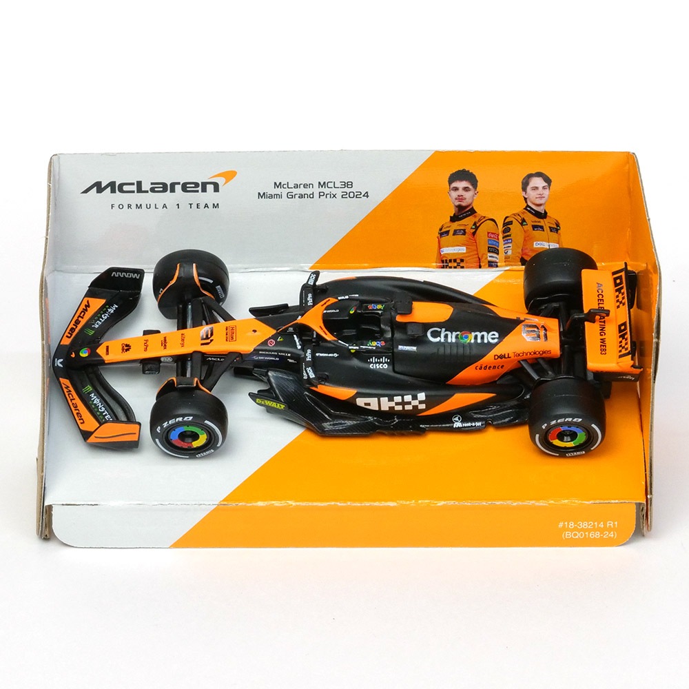 マナラ★オレリー Bburago 1/43スケール マクラーレン F1 チーム MCL38 マイアミGP 2024