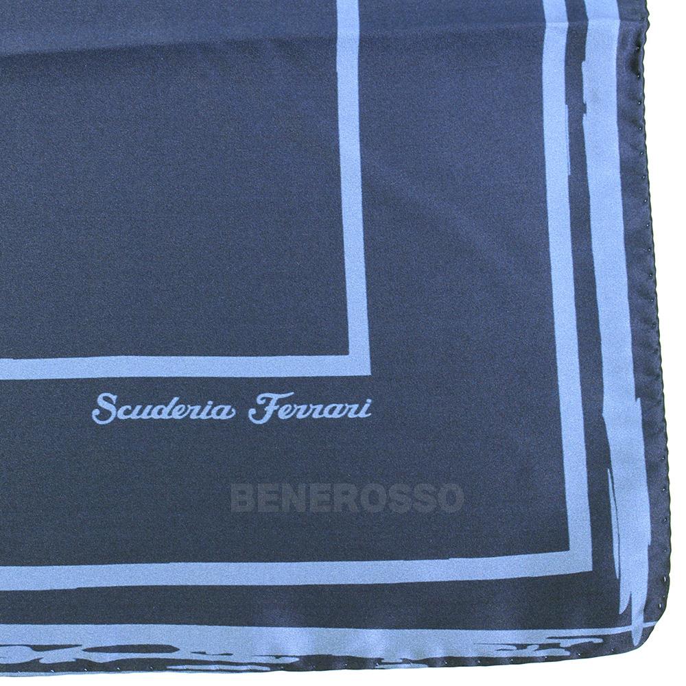フェラーリ シールド プリント スカーフ ネイビー 