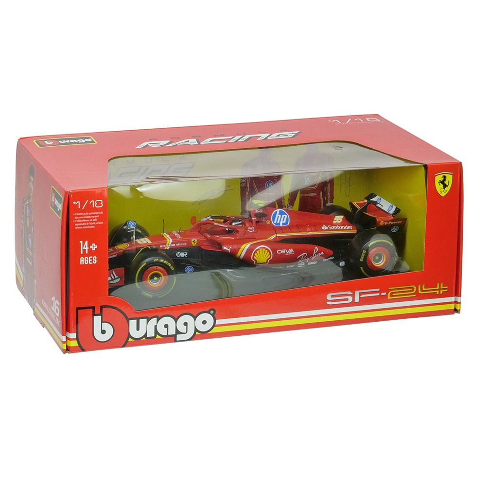 Bburago 1/18スケール フェラーリ SF24 C.サインツ #55 2024 レッド 18-16815SI