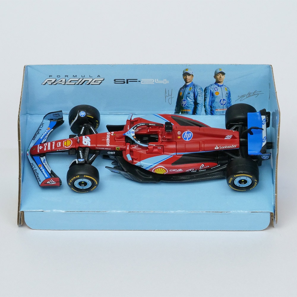 Bburago 1/43スケール フェラーリ SF-24 マイアミGP 2024 #16 C.ルクレール ウィンドウボックス レッド 18-36844LMIA