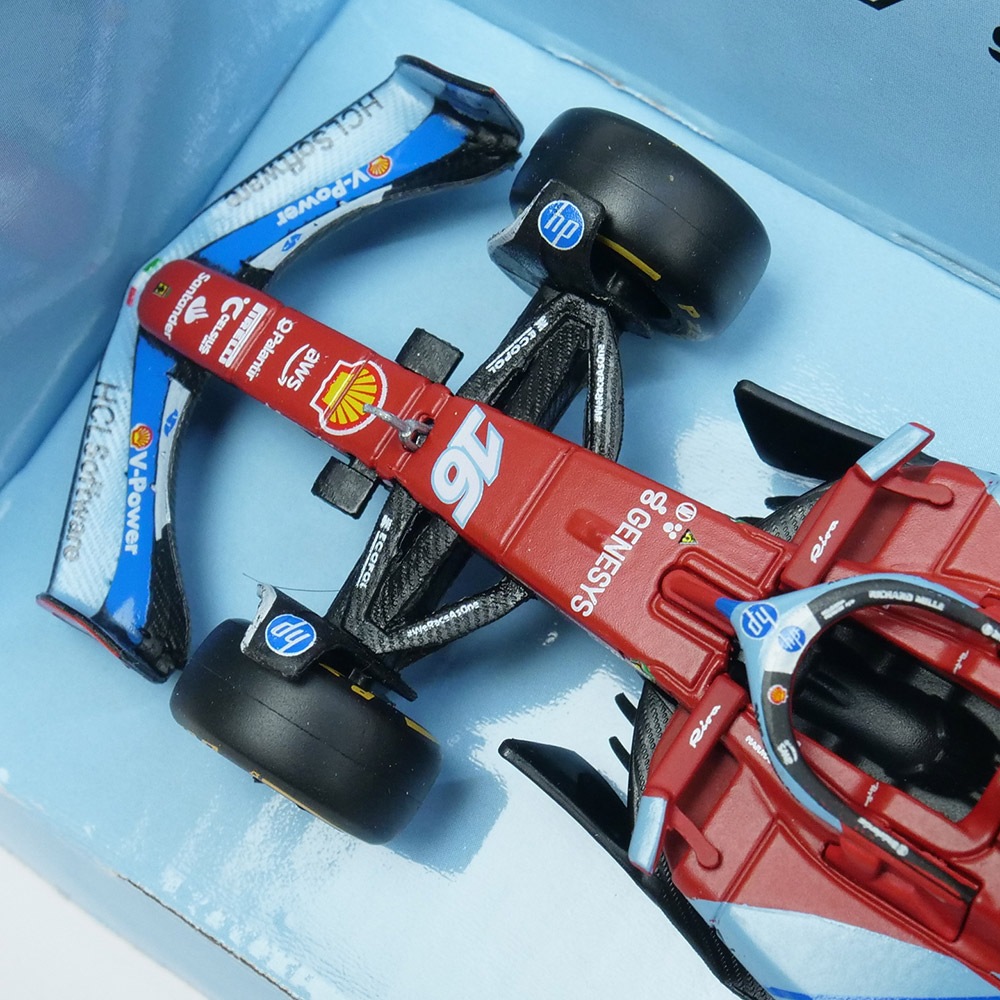 Bburago 1/43スケール フェラーリ SF-24 マイアミGP 2024 #16 C.ルクレール ウィンドウボックス レッド 18-36844LMIA